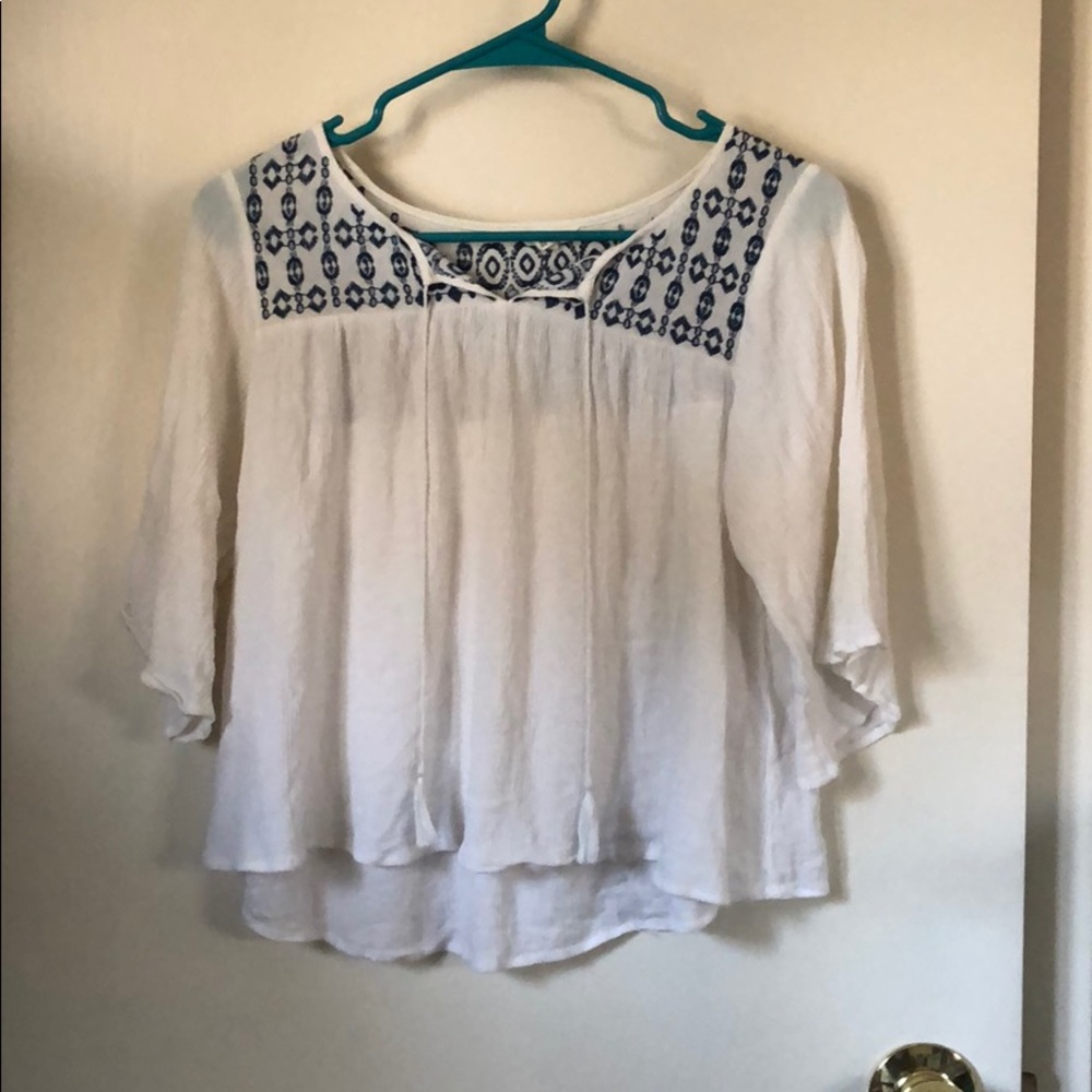 Boho style ruffle shirt